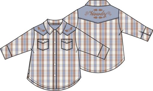 Western Plaid - The Willie Shirt, Size: 6/12M