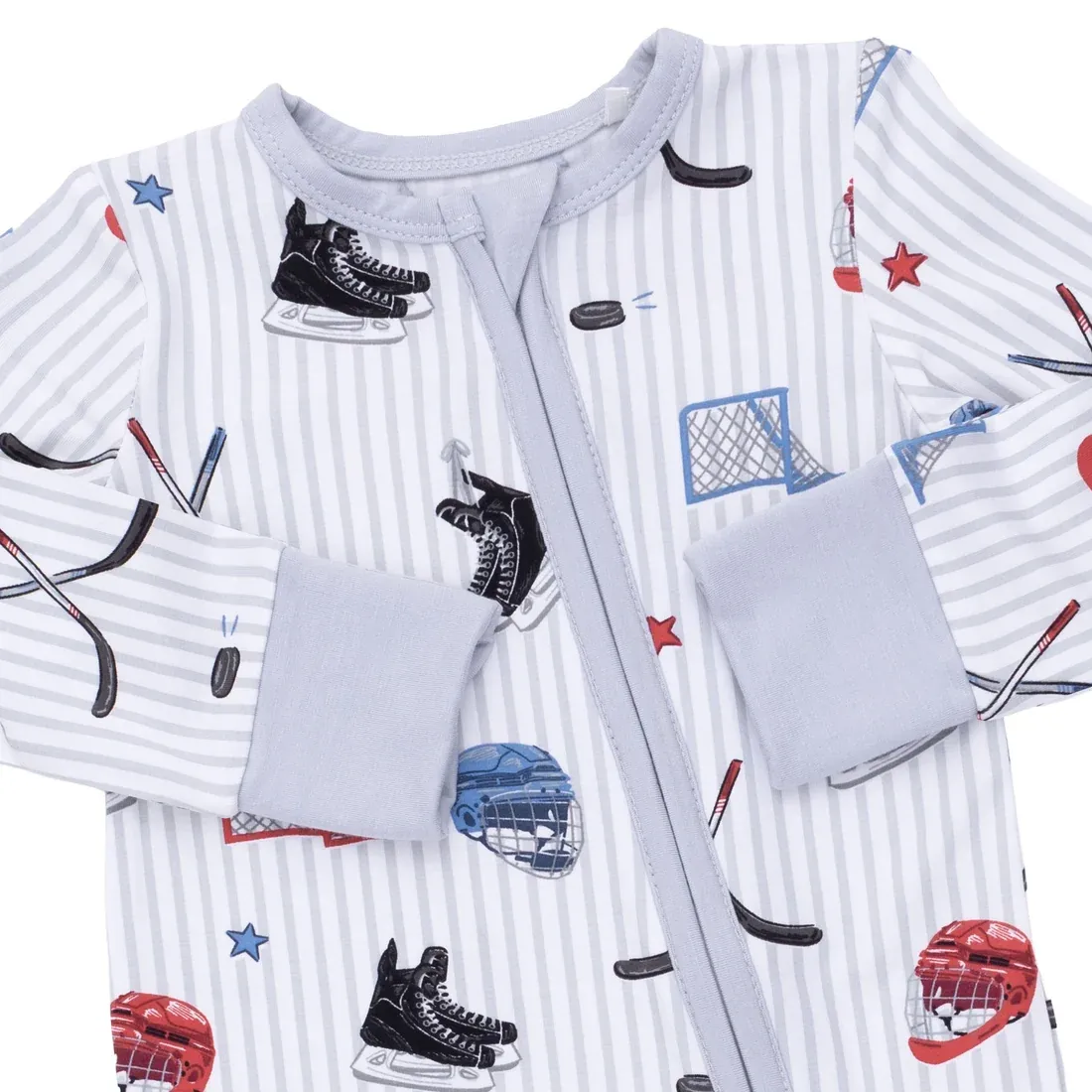 Hockey Stripe - Convertible Romper Sleeper, Size: 6/12M