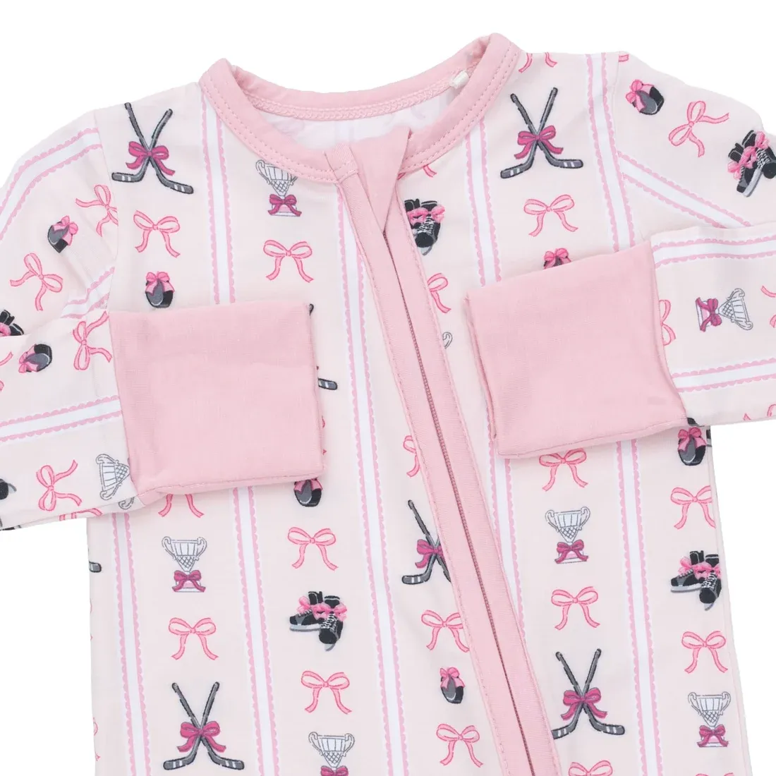 Megan's Bowtiful Hockey Stripe - Convertible Romper Sleeper, Size: 6/12M