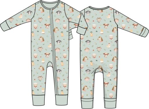 Baby Farm Faces Sleeper, Size: 6/12M