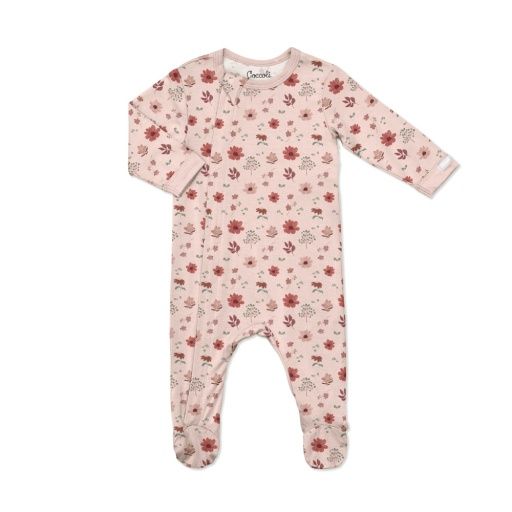 Coccoli Rosewater Floral Footie, Size: N