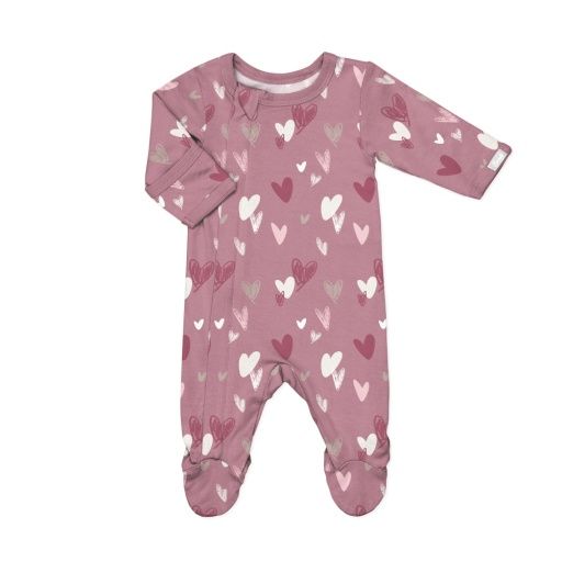 Coccoli Hearts Zipper Footie, Size: N