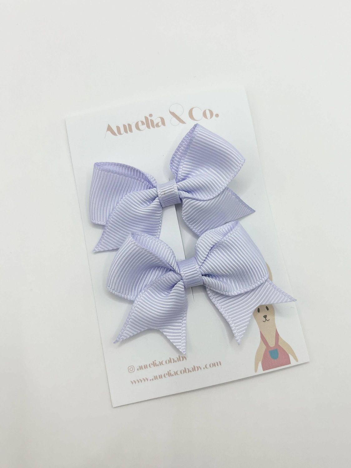 Pastel Ribbed Baby Bow Clips – Soft &amp; Elegant: Lavender