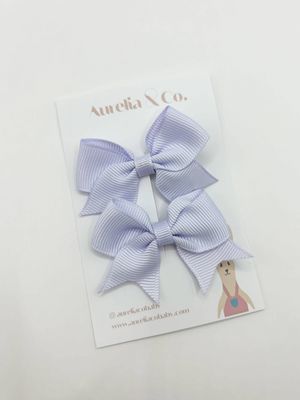 Pastel Ribbed Baby Bow Clips – Soft &amp; Elegant: Lavender
