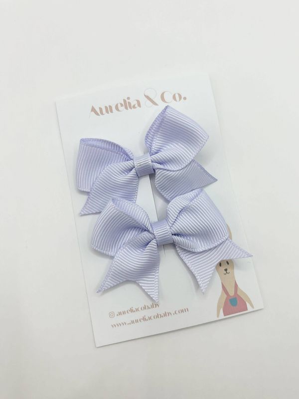 Pastel Ribbed Baby Bow Clips – Soft &amp; Elegant: Lavender