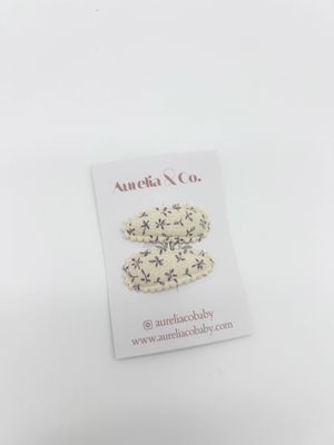 Mini Floral Baby Fabric Hair Barrettes: Floral