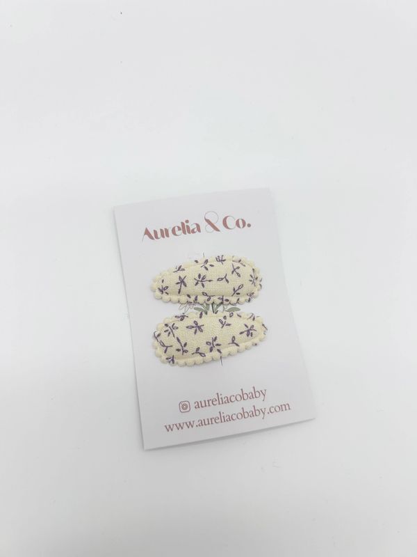 Mini Floral Baby Fabric Hair Barrettes: Floral