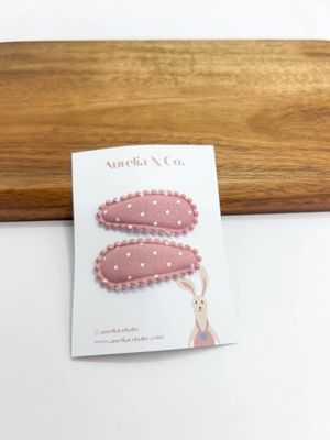 Mini Hair Clips and Barrettes for Toddlers with Fine Hair: Pink polka dot