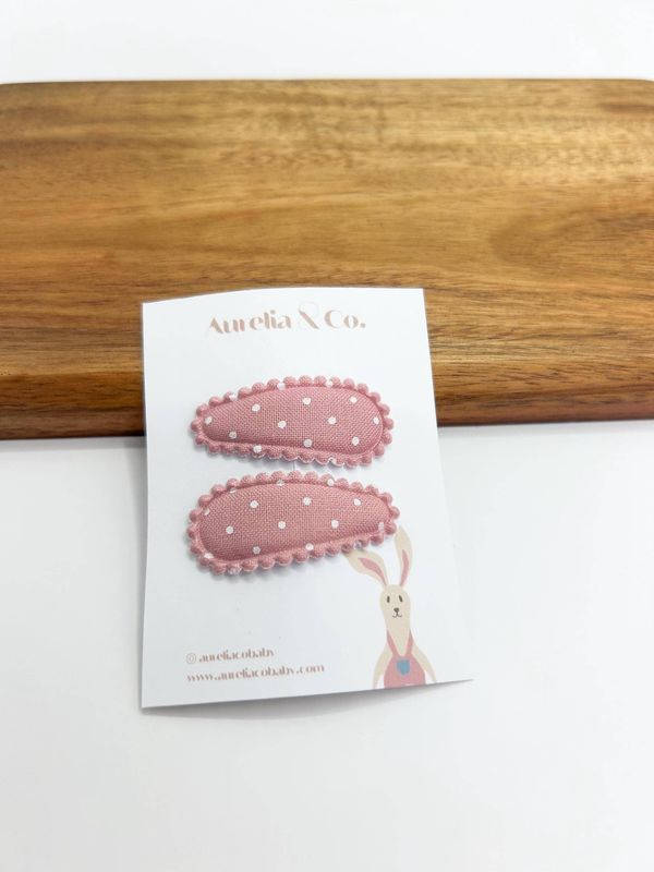Mini Hair Clips and Barrettes for Toddlers with Fine Hair: Pink polka dot