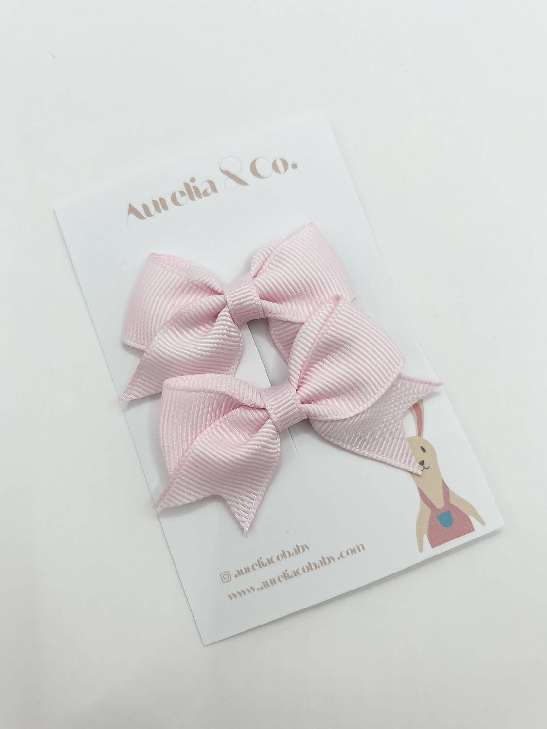 Pastel Ribbed Baby Bow Clips – Soft &amp; Elegant: Pastel pink