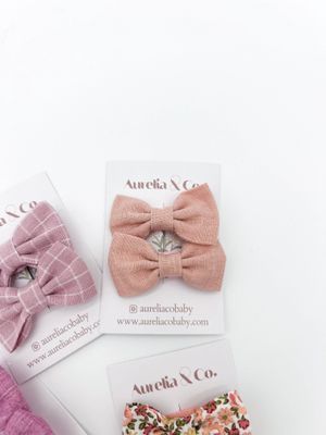 Baby Hair Bows on Lined Alligator Clips 5cm Fabric Bow Clip: Crepe