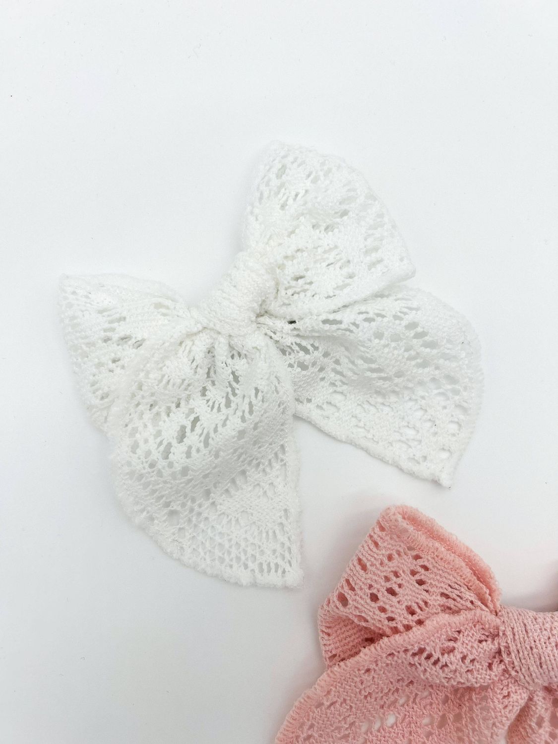 Soft Lace Hair Bow for Toddlers/Children: White