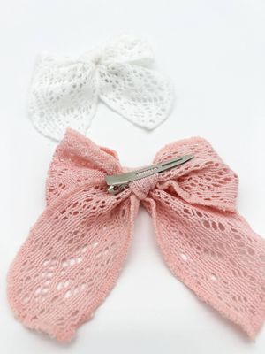 Soft Lace Hair Bow for Toddlers/Children: White