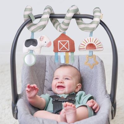 Itzy Bitzy Spiral Car Seat Activity Toy: Farm