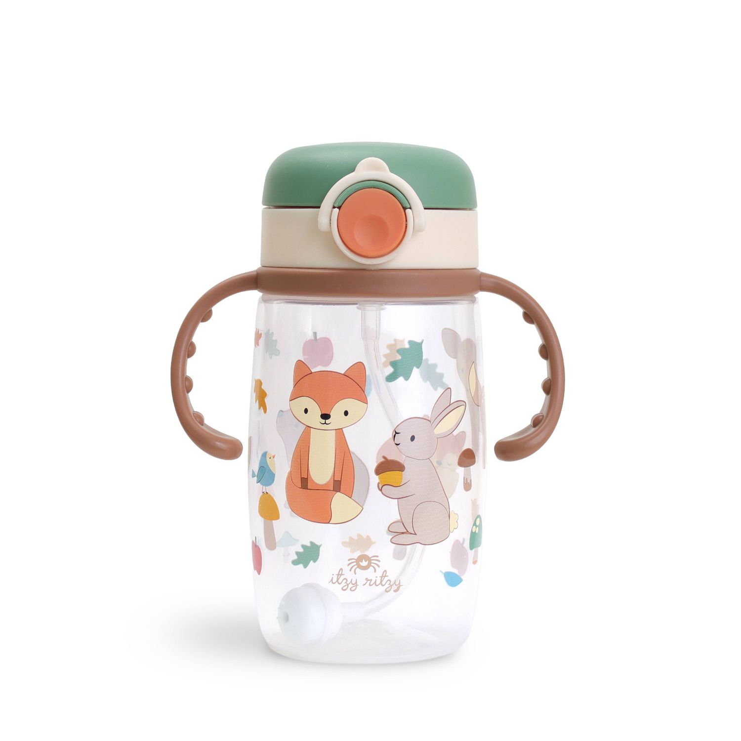 Itzy Sips™ - Straw Cup With Snap-Close Lid: Woodland