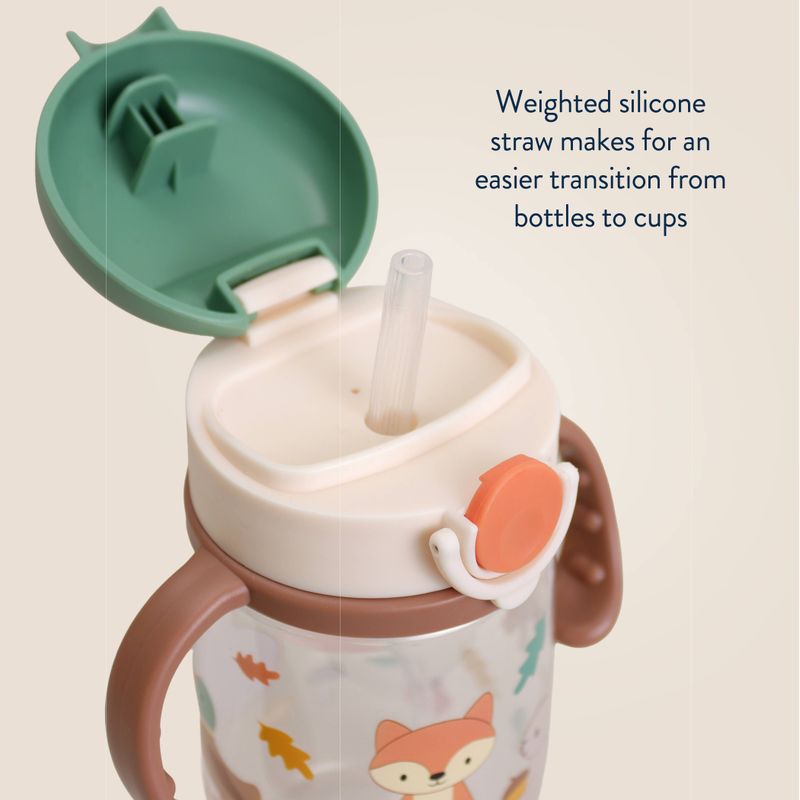 Itzy Sips™ - Straw Cup With Snap-Close Lid: Woodland
