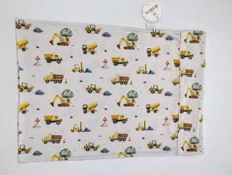 Diggers &amp; Movers Pillowcase - bamboo