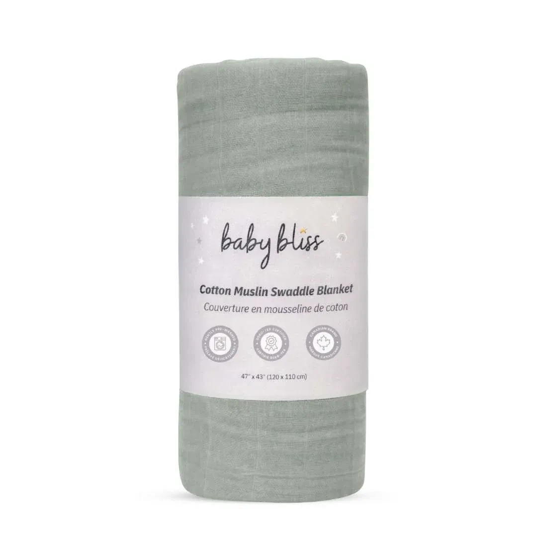 Bamboo Muslin Swaddle, Colour: Light Sage