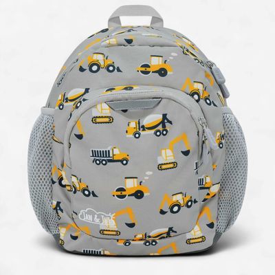 Mini Toddler Backpack Grey Construction
