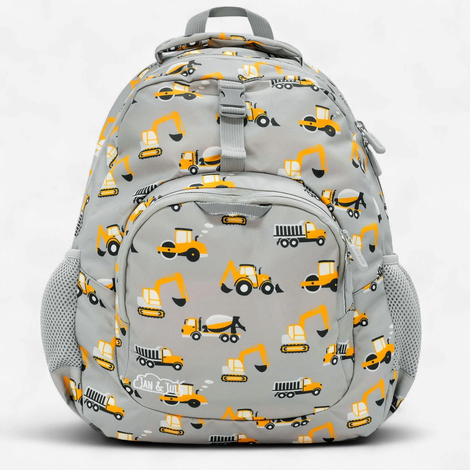 Kids Backpack Grey Construction