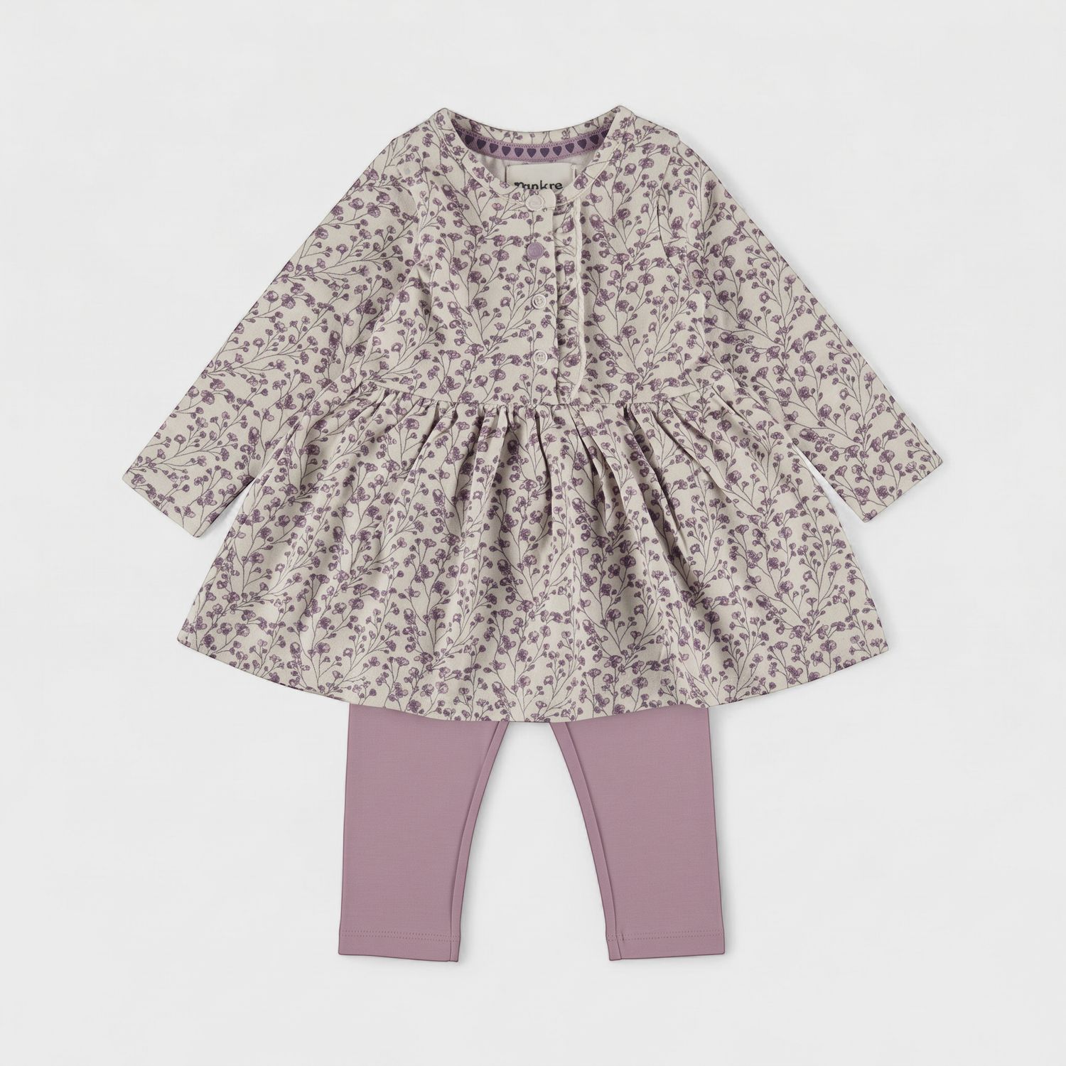 Dirkje Purple Floral Dress and Legging Set