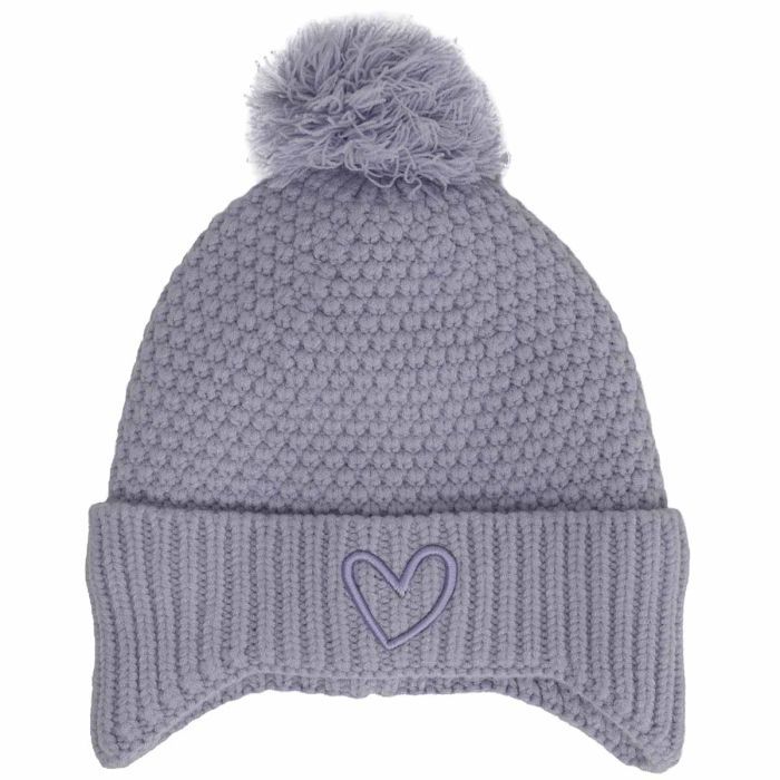 Calikids Knit Windproof Toque Heart, Colour: Lilac, Size: S(9-24m)