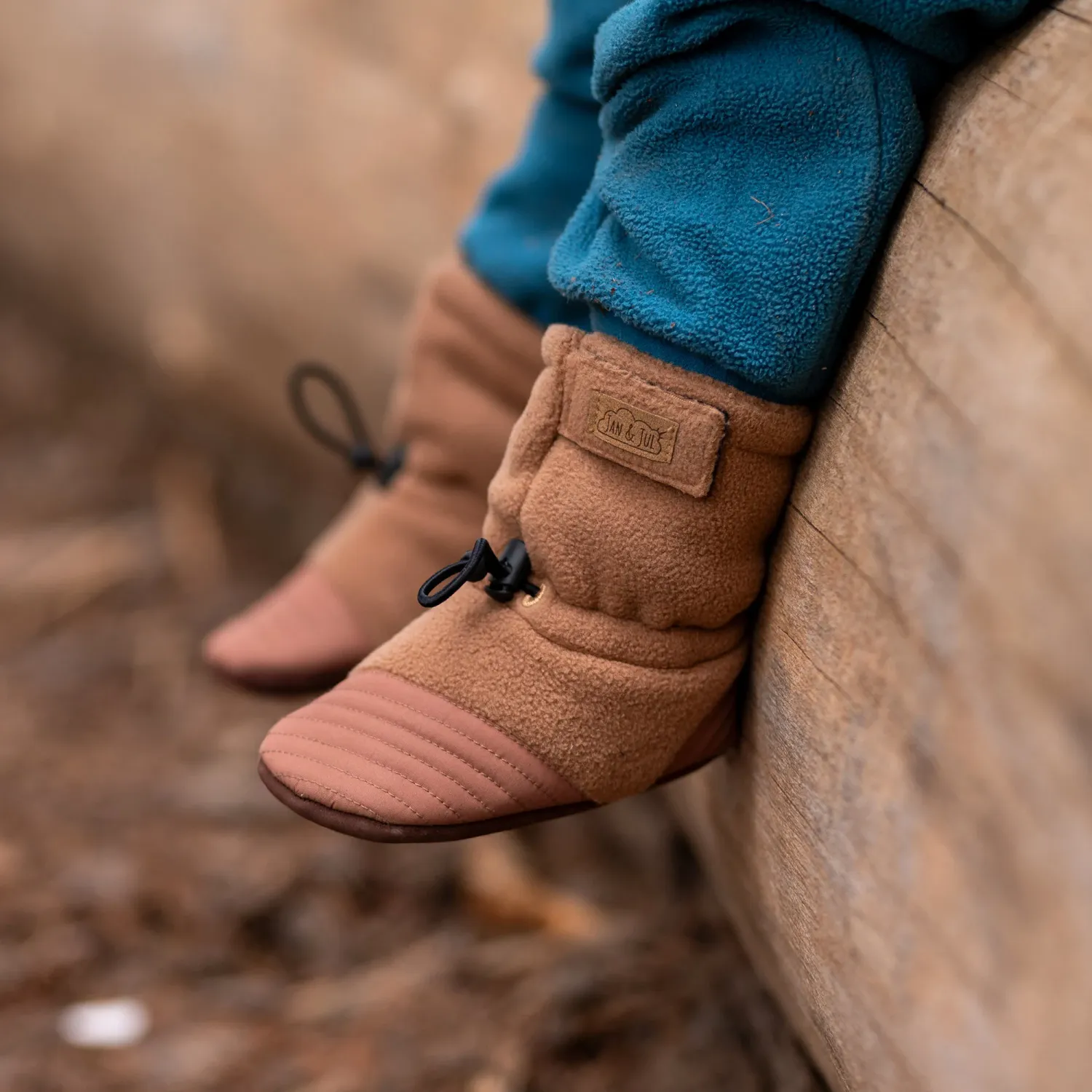 Brown Bear Baby Stay Put Cozy Booties