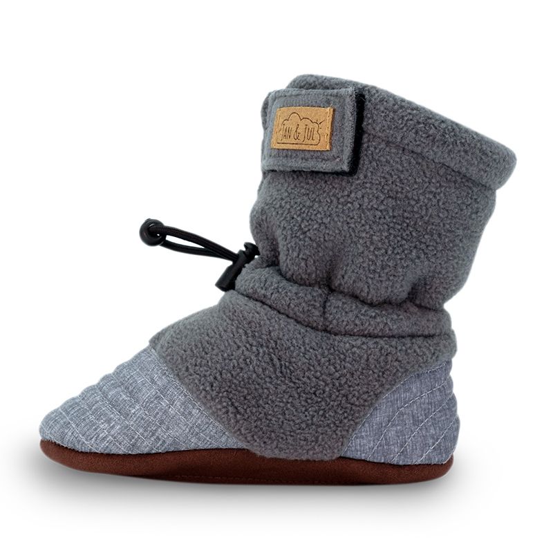 Heather Grey Baby Stay Put Cozy Booties