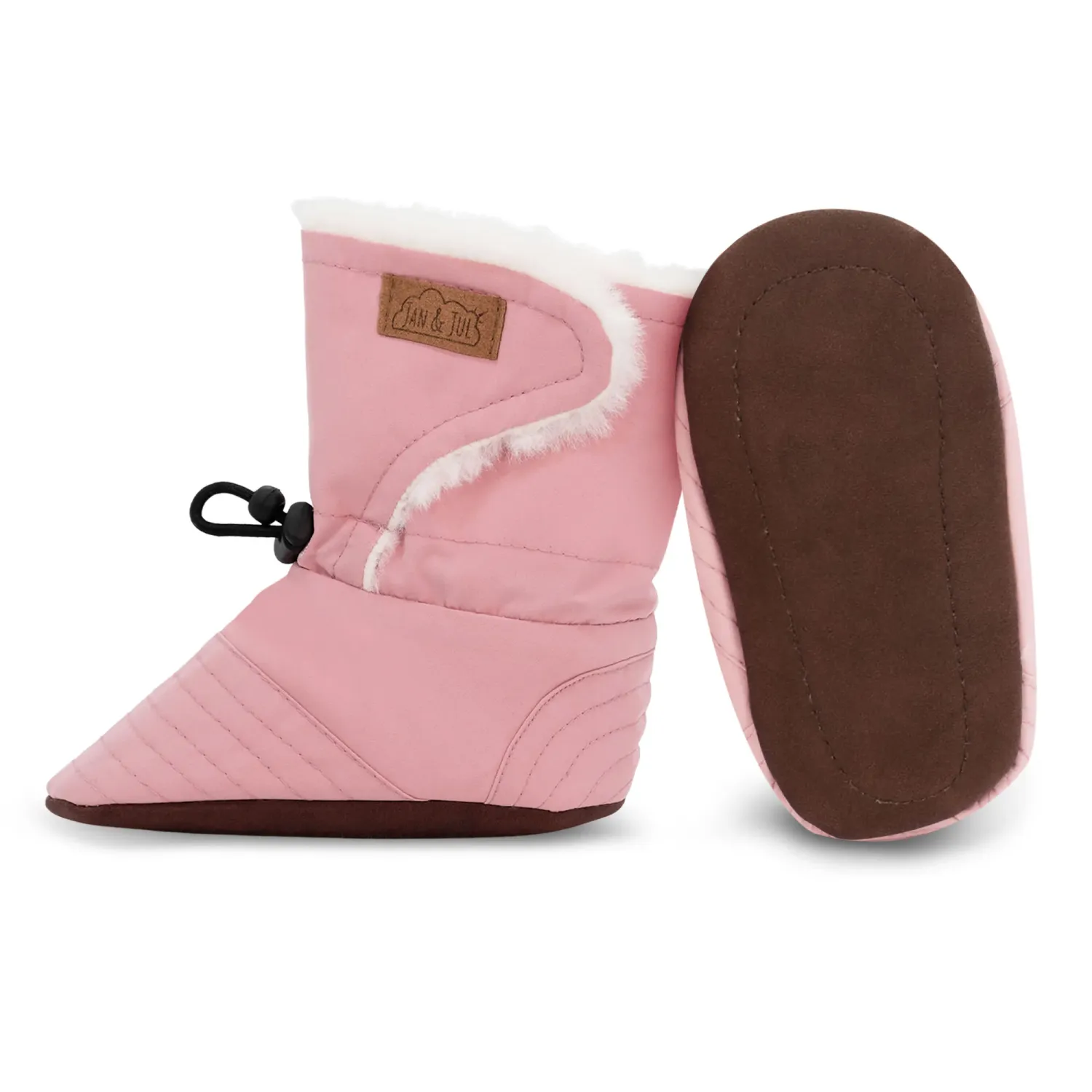 Dusty Pink Baby Stay Put Winter Booties