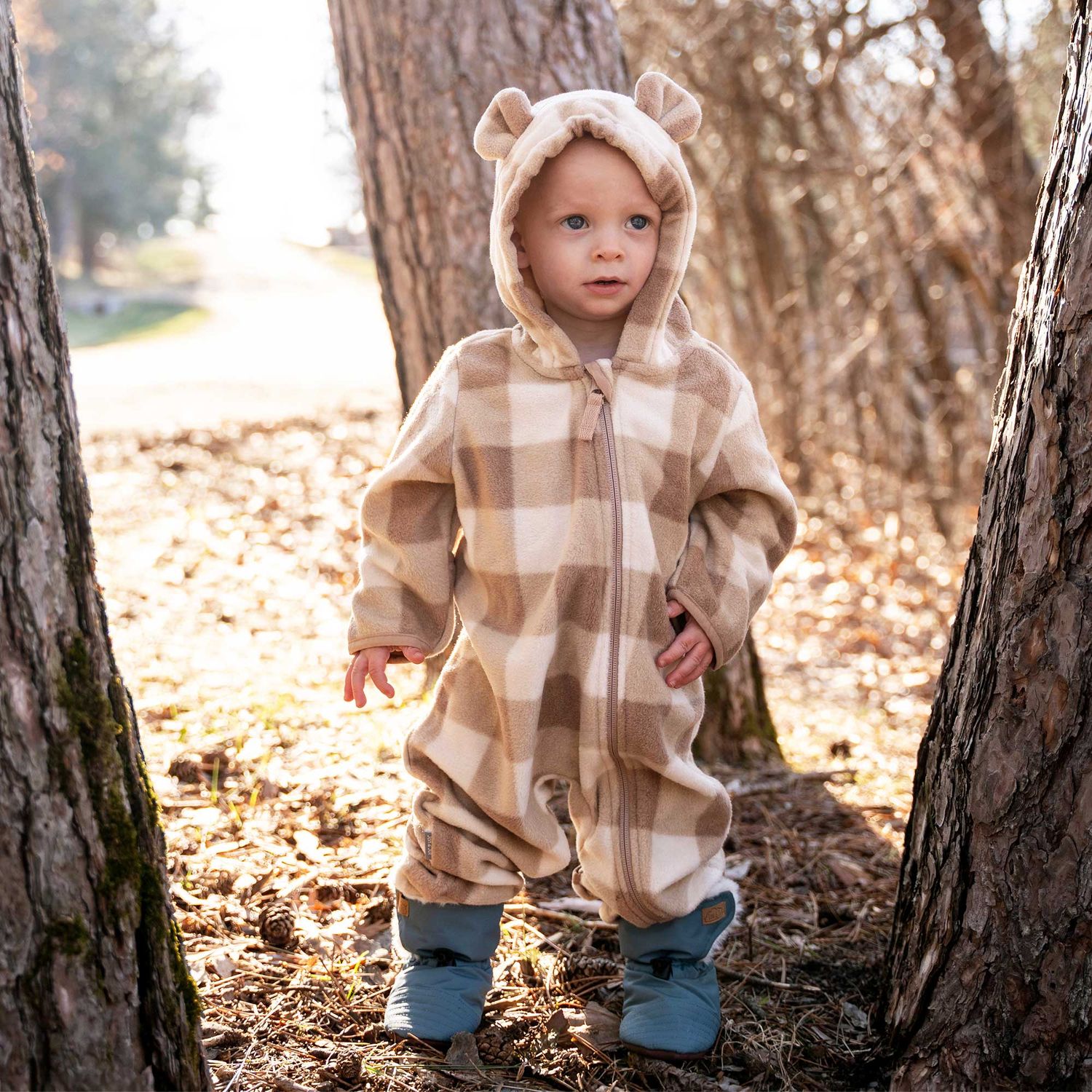Brown Plaid Fleece Suit