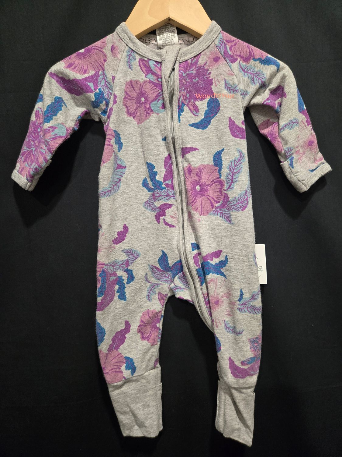 Used 0-3m Bonds Grey Floral Sleeper