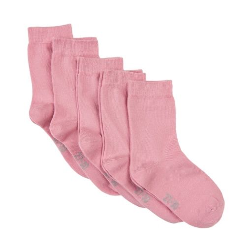 Pink 5Pk Ankle Socks, Size: 15/18