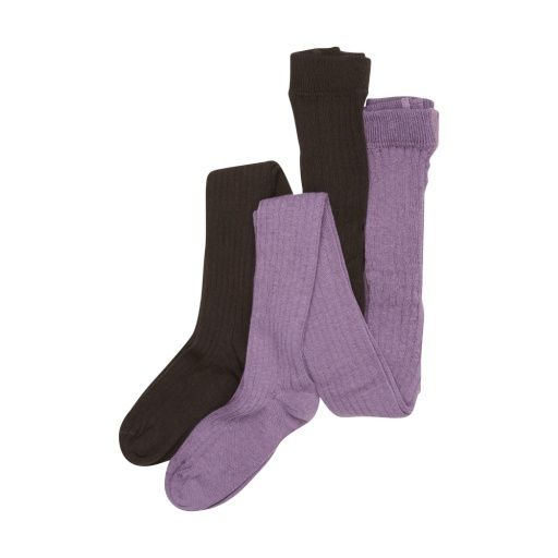 2Pk Solid Ribbed Tights, Colour: ZEPHYR, Size: 4/5y