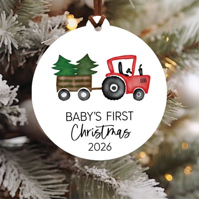 Baby's First Christmas Ornament 2026 | Red Tractor
