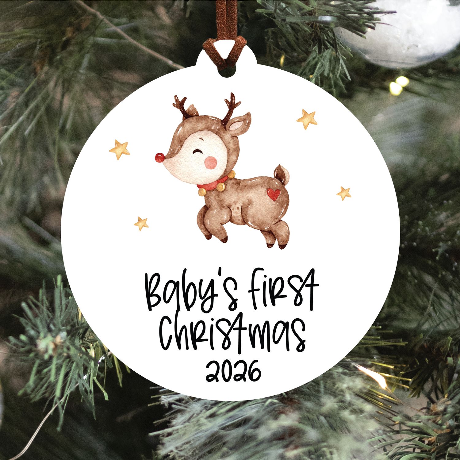 Baby's First Christmas Ornament 2026 | Reindeer