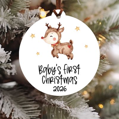 Baby's First Christmas Ornament 2026 | Reindeer