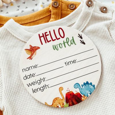 Dino Birth Announcement Sign