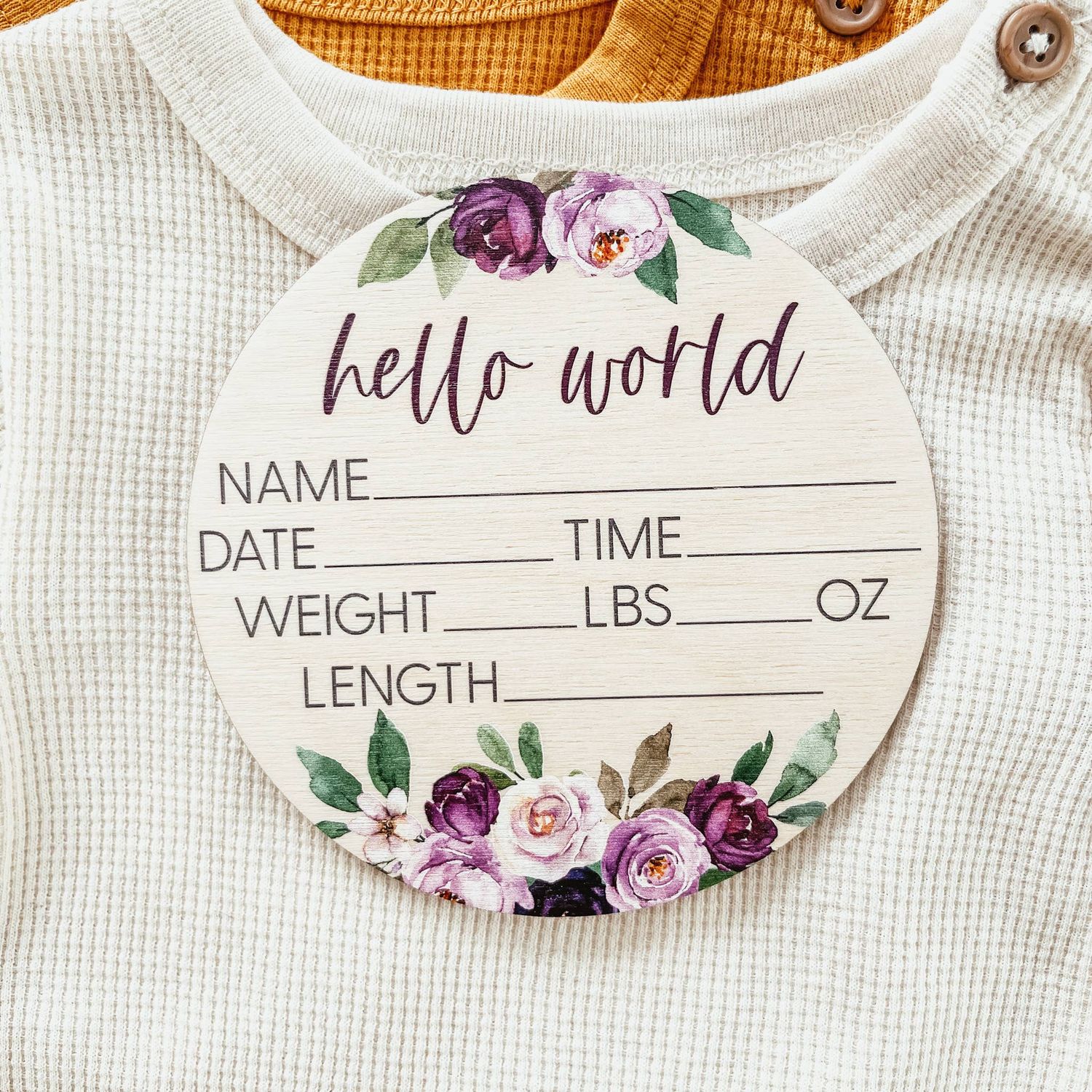 Floral Birth Announcement Sign