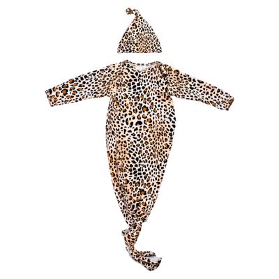 Leopard Knotted Gown & Hat