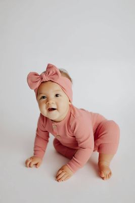 Ribbed Headband: Dusty Rose