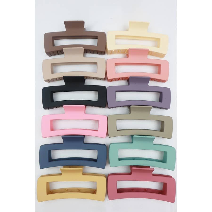 Matte Jumbo Cut Out Rectangle Hair Claws