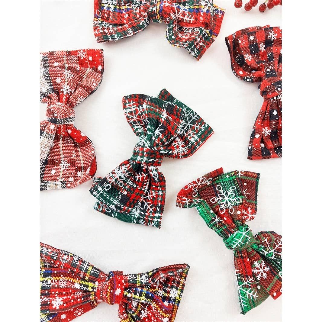 Christmas Printed Bow Hair Clip