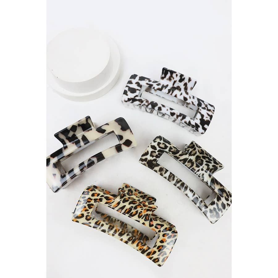 Leopard Design Hair Claw Clip: MIX COLOR