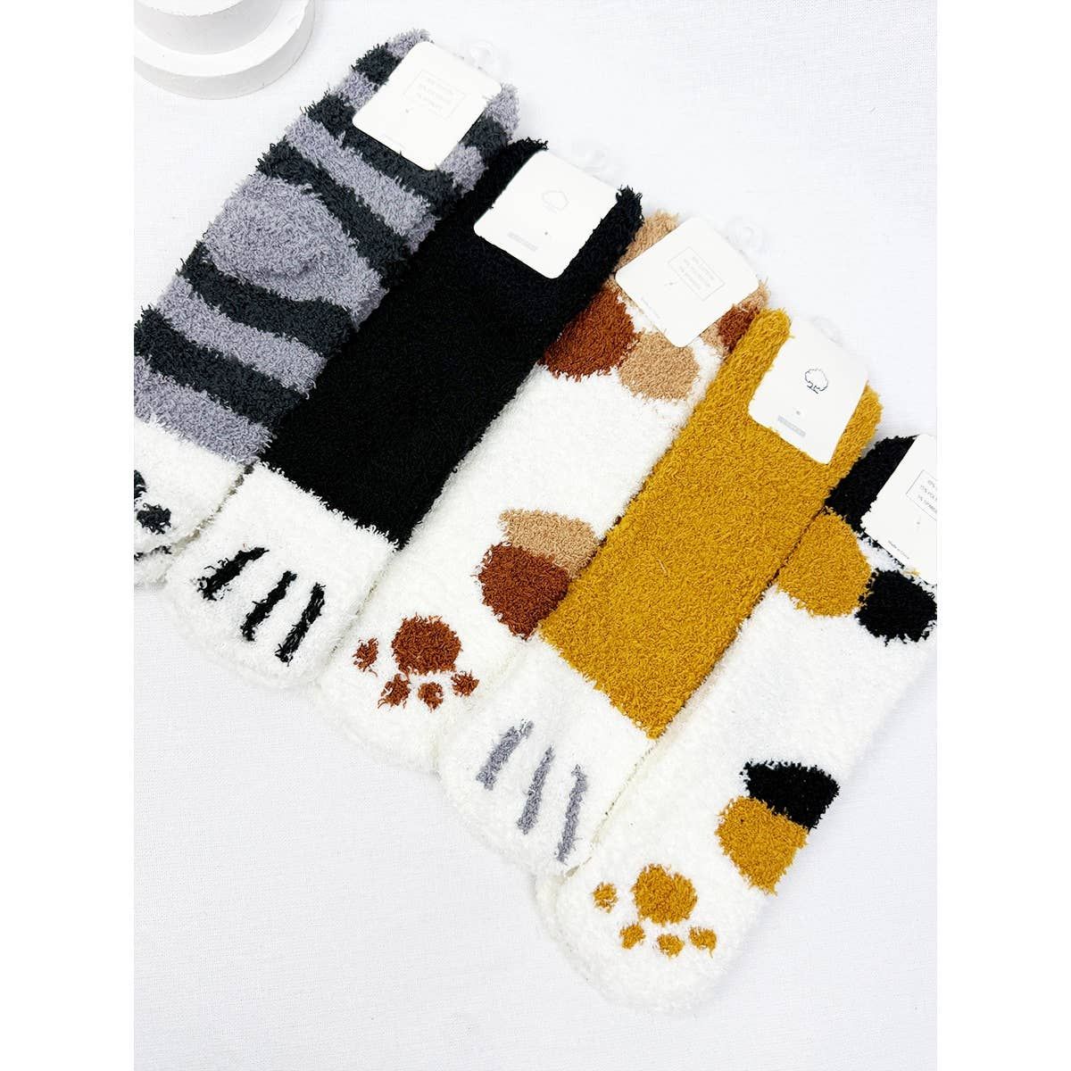Women's Cozy Cat Paw Fuzzy Socks 1 pair