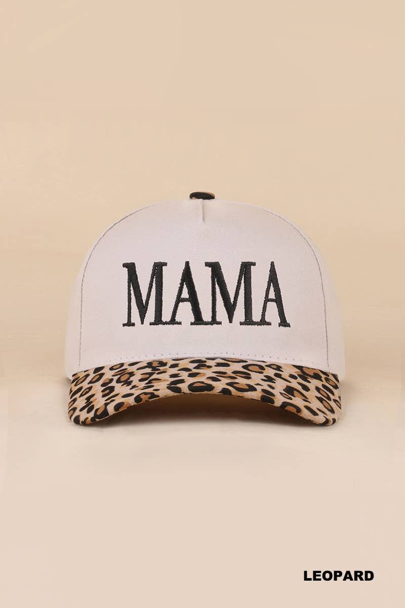 Mama Canvas Cotton Cap: LEOPARD