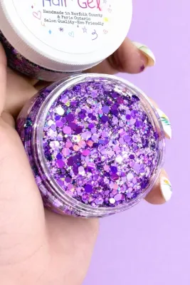 Midnight Amethyst Glittery Hair Gel