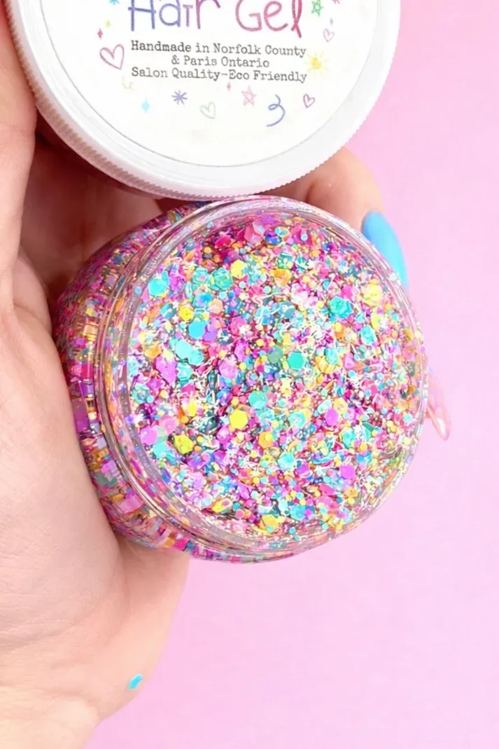 Rainbow Hour Glittery Hair Gel