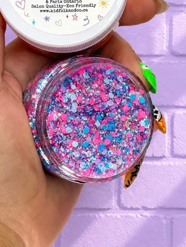 Cotton Candy Glittery Hair Gel