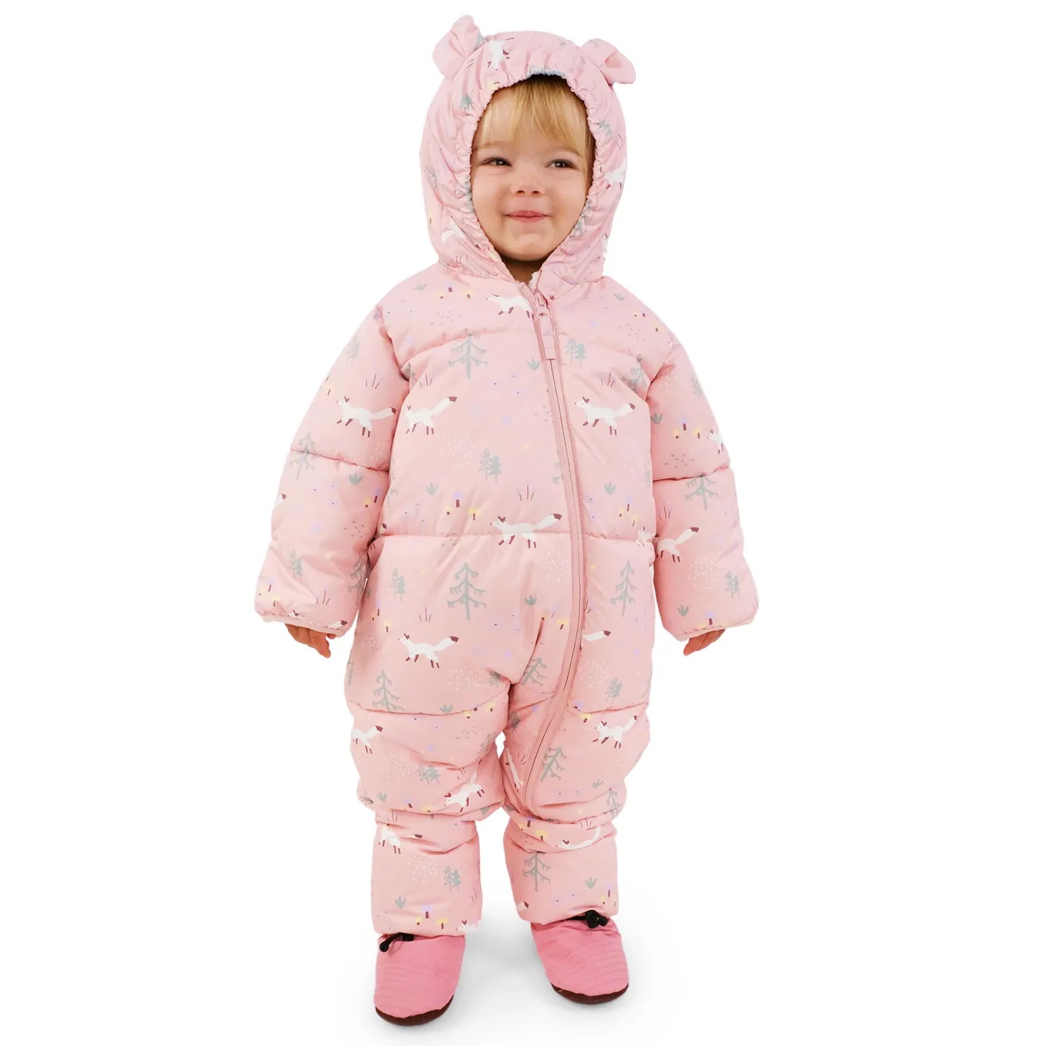 Pink Forest Baby Snowsuit