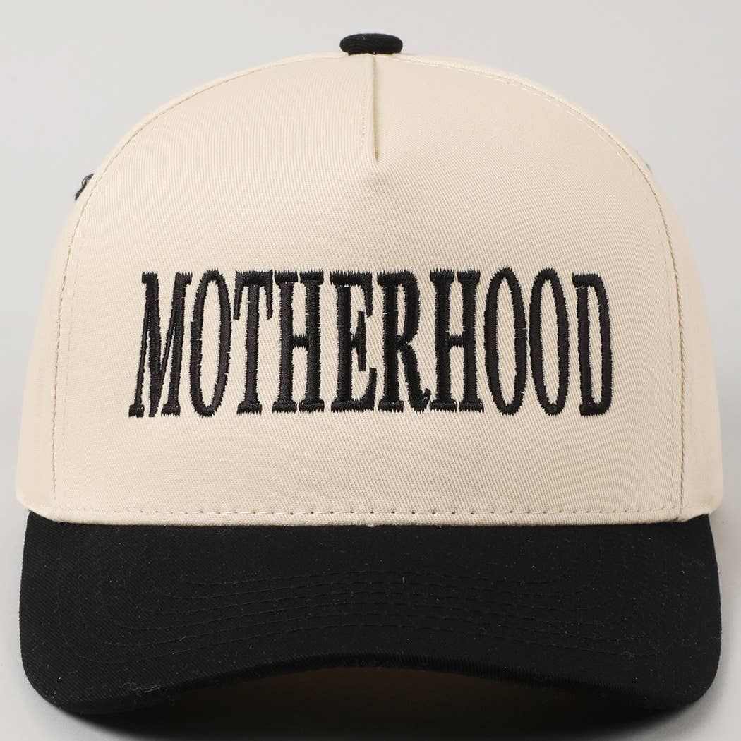 MOTHERHOOD Two-Tone Trucker Hat: Black